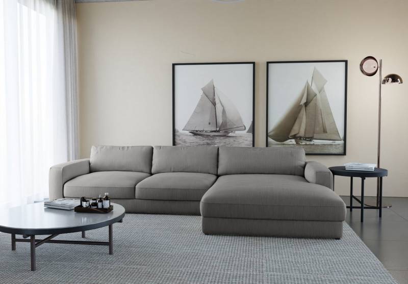 Places of Style Ecksofa Bloomfield, elegant, viel Platz, Mega Couch, Breite 303cm, L-Form, extra tiefe Sitzfläche, wahlweise mit Sitztiefenverstellung von Places of Style