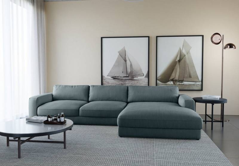 Places of Style Ecksofa Bloomfield, elegant, viel Platz, Mega Couch, Breite 303cm, L-Form, extra tiefe Sitzfläche, wahlweise mit Sitztiefenverstellung von Places of Style