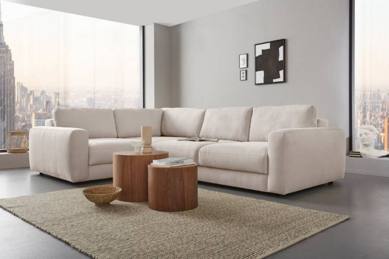 Places of Style Ecksofa Bloomfield, Breite 304cm, Mega Polsterecke mit viel Platz, L-Form, extra tiefe Sitzfläche, wahlweise mit Sitztiefenverstellung von Places of Style