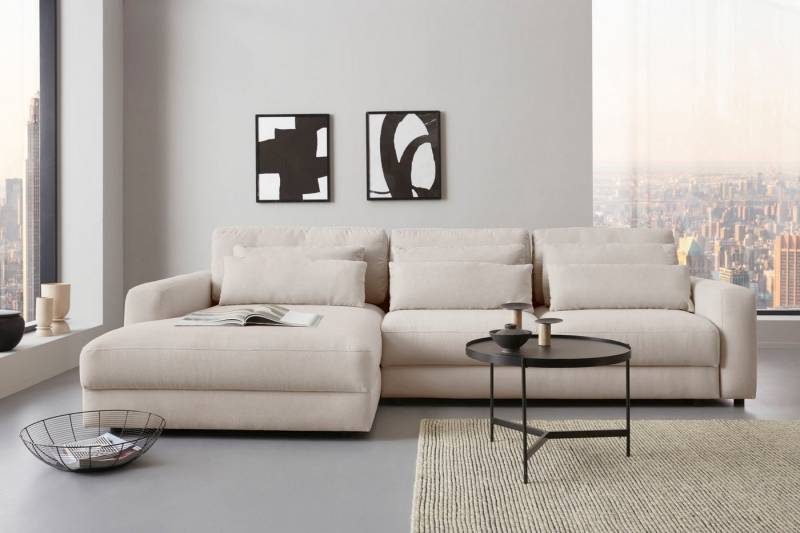 Places of Style Ecksofa Bloomfield, bequem und elegant, OTTOs Choice, Breite 303cm, L-Form, wahlweise mit Bettfunktion und Bettkasten von Places of Style