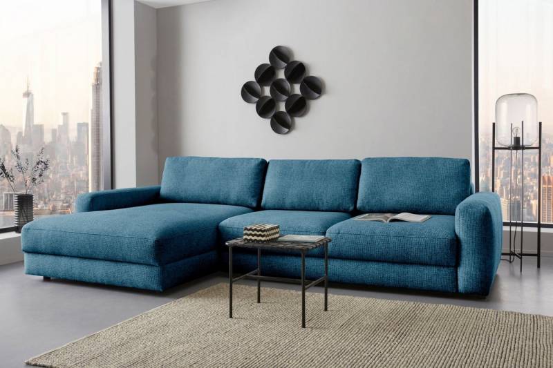 Places of Style Ecksofa Bloomfield, bequem und elegant, OTTOs Choice, Breite 303cm, L-Form, wahlweise mit Bettfunktion und Bettkasten von Places of Style