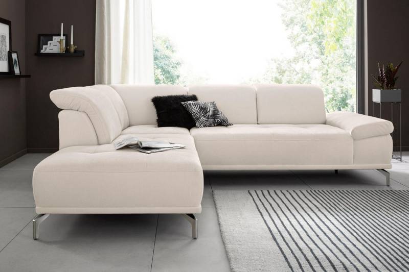Places of Style Ecksofa Caluna, Inkl.Sitztiefenverstellung, wahlweise mit Kopf- und Armteilverstellung von Places of Style
