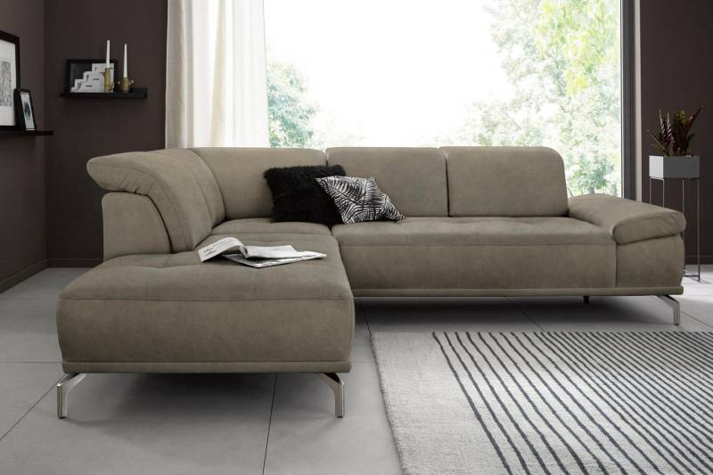 Places of Style Ecksofa Caluna, Inkl.Sitztiefenverstellung, wahlweise mit Kopf- und Armteilverstellung von Places of Style