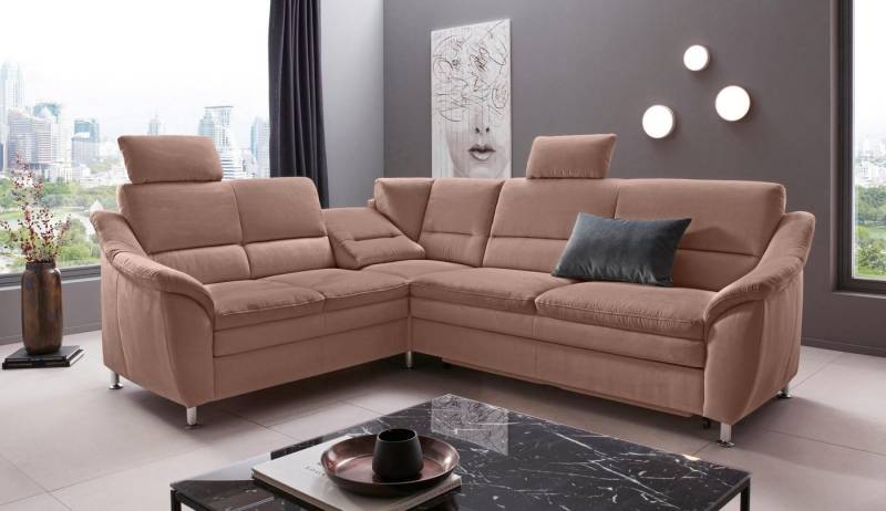 Places of Style Ecksofa Cardoso L-Form, Federkern, wahlweise mit Bett, Schubkasten, teilweise Relaxfunktion von Places of Style