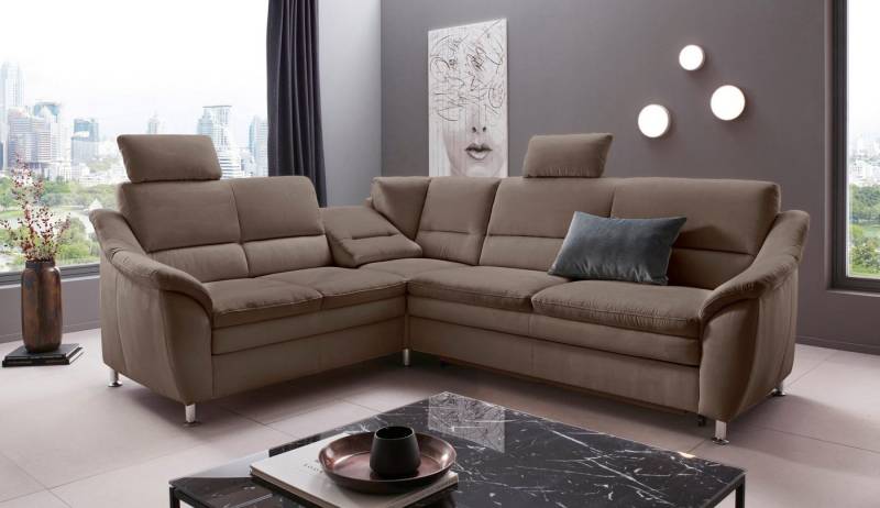 Places of Style Ecksofa Cardoso L-Form, Federkern, wahlweise mit Bett, Schubkasten, teilweise Relaxfunktion von Places of Style