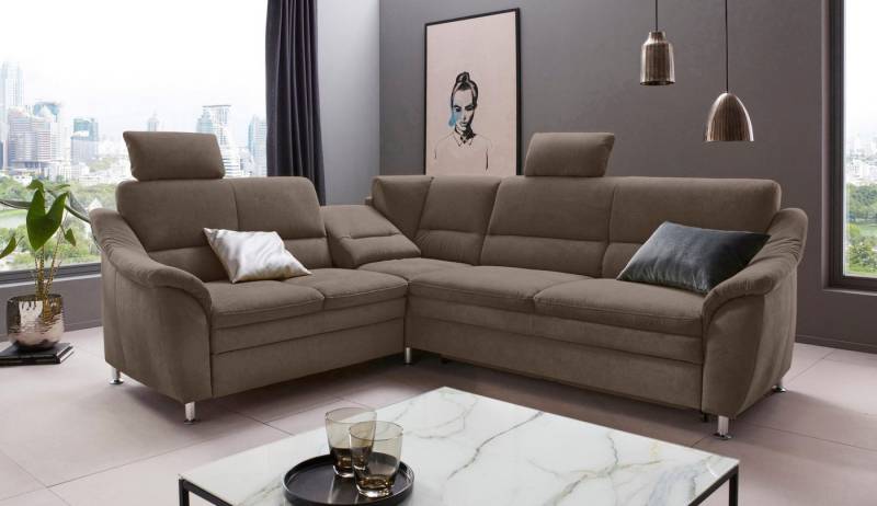 Places of Style Ecksofa Cardoso L-Form, Federkern, wahlweise mit Bett, Schubkasten, teilweise Relaxfunktion von Places of Style