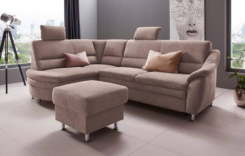 Places of Style Ecksofa Cardoso L-Form, Federkern, wahlweise mit Bett, Schubkasten von Places of Style