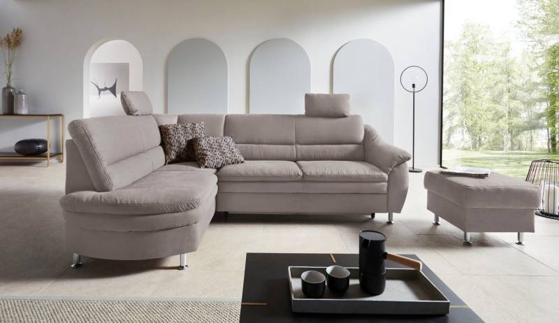 Places of Style Ecksofa Cardoso L-Form, Federkern, wahlweise mit Bett, Schubkasten von Places of Style