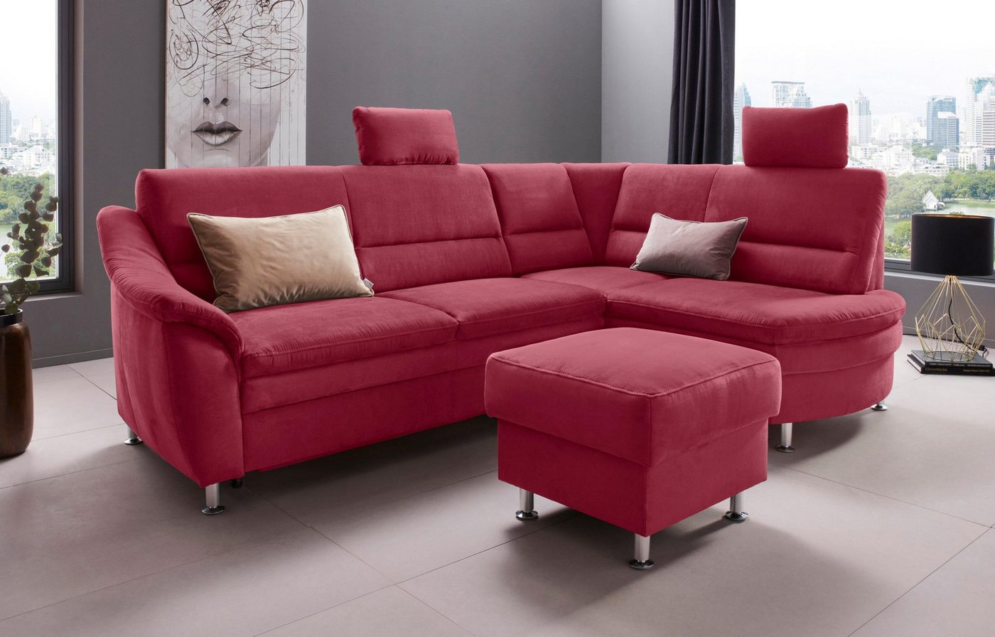 Places of Style Ecksofa Cardoso L-Form, Federkern, wahlweise mit Bett, Schubkasten von Places of Style