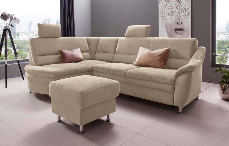 Places of Style Ecksofa Cardoso L-Form, Federkern, wahlweise mit Bett, Schubkasten von Places of Style