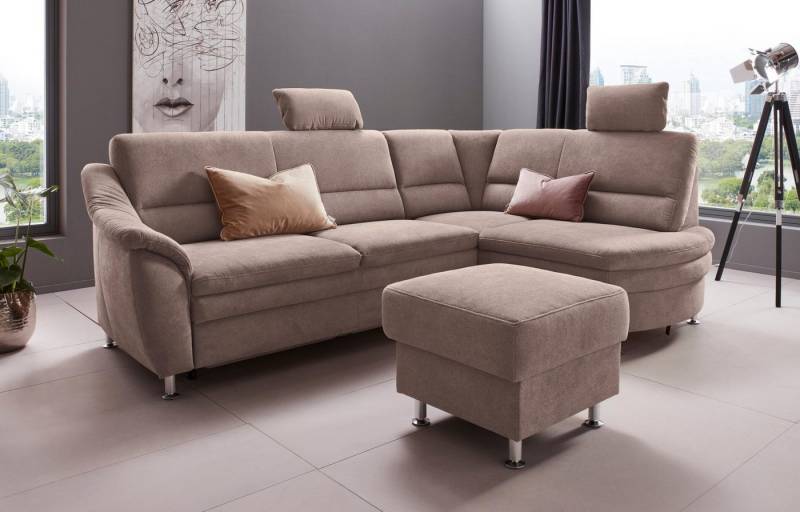 Places of Style Ecksofa Cardoso L-Form, Federkern, wahlweise mit Bett, Schubkasten von Places of Style