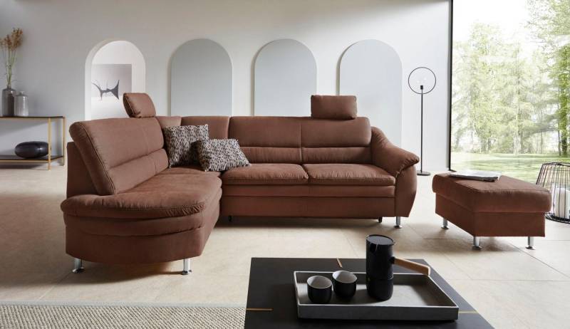 Places of Style Ecksofa Cardoso L-Form, Federkern, wahlweise mit Bett, Schubkasten von Places of Style