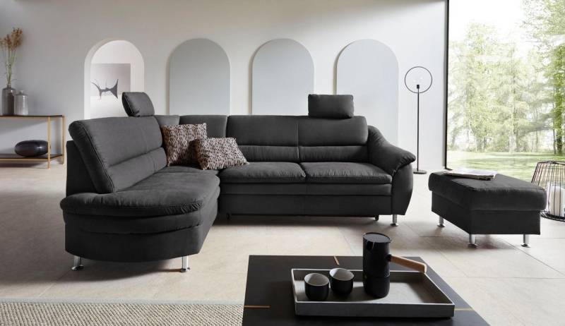 Places of Style Ecksofa Cardoso L-Form, Federkern, wahlweise mit Bett, Schubkasten von Places of Style