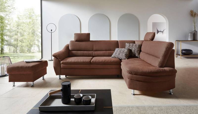 Places of Style Ecksofa Cardoso L-Form, Federkern, wahlweise mit Bett, Schubkasten von Places of Style