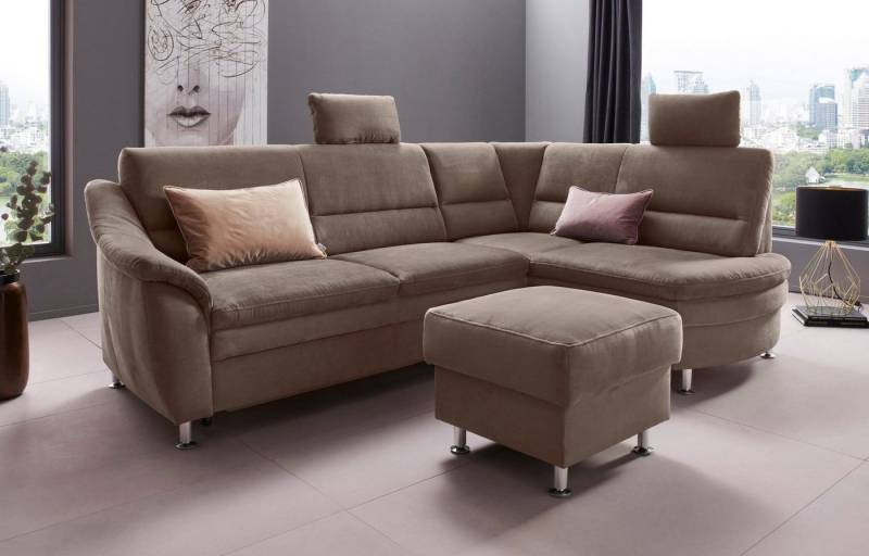 Places of Style Ecksofa Cardoso L-Form, Federkern, wahlweise mit Bett, Schubkasten von Places of Style
