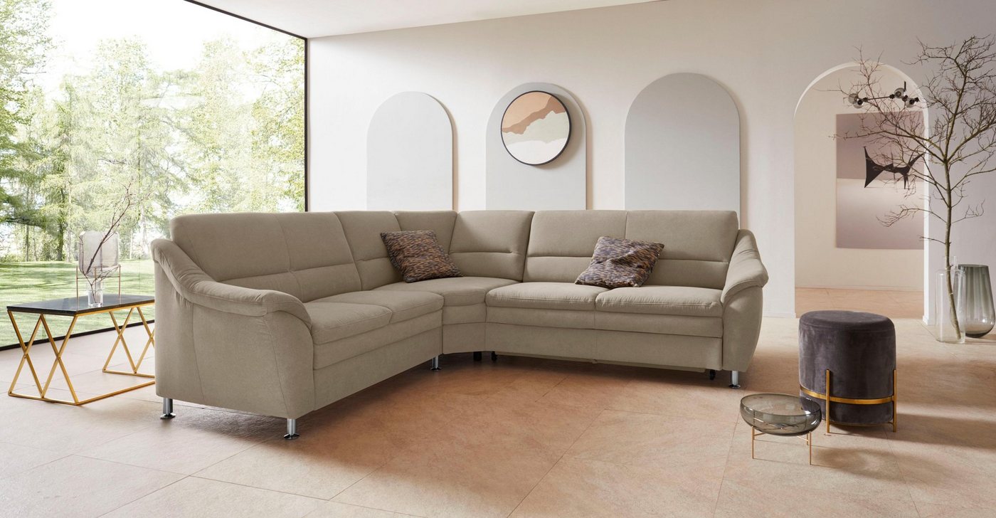 Places of Style Ecksofa Cardoso, mit Trapezecke für mehr Sitzkomfort, wahlweise auch mit Bettfunktion von Places of Style