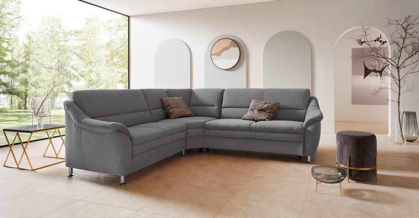 Places of Style Ecksofa Cardoso, mit Trapezecke für mehr Sitzkomfort, wahlweise auch mit Bettfunktion von Places of Style