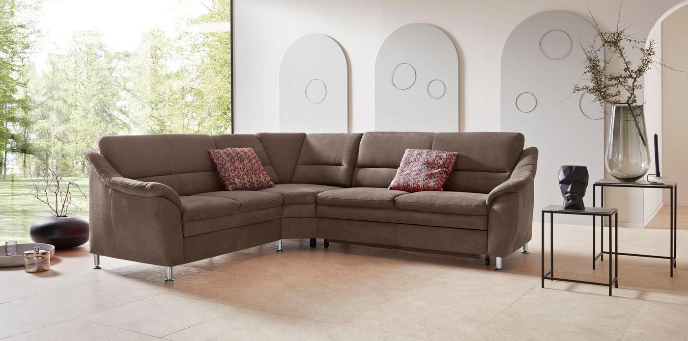 Places of Style Ecksofa Cardoso, mit Trapezecke für mehr Sitzkomfort, wahlweise auch mit Bettfunktion von Places of Style