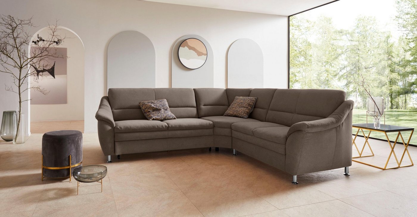 Places of Style Ecksofa Cardoso, mit Trapezecke für mehr Sitzkomfort, wahlweise auch mit Bettfunktion von Places of Style