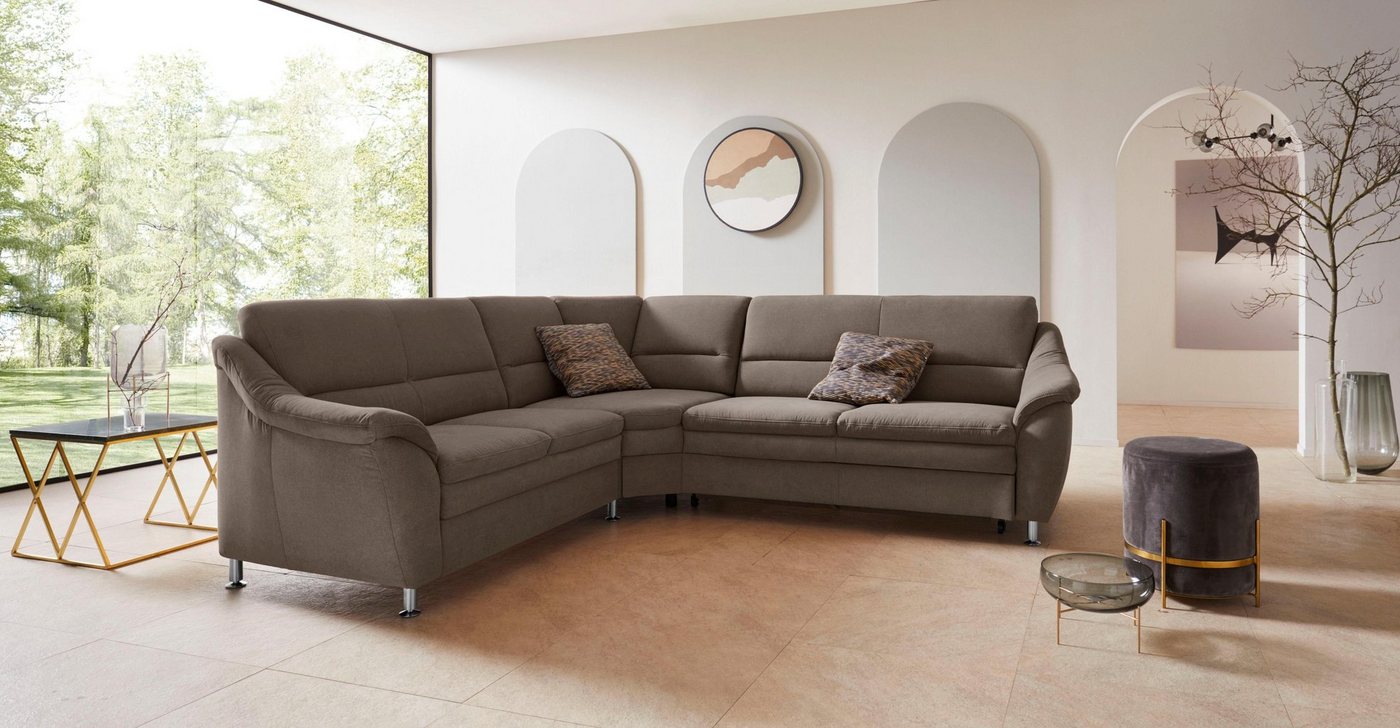 Places of Style Ecksofa Cardoso L-Form, mit Trapezecke für mehr Sitzkomfort, wahlweise auch mit Bettfunktion von Places of Style