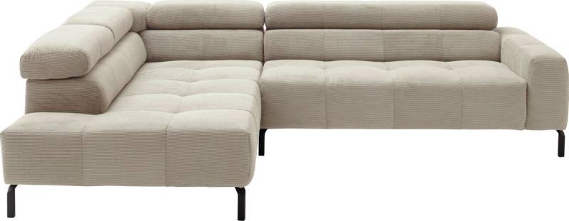 Places of Style Ecksofa Claya, L-Form, incl. Kopfteilverstellung, Breite 276 cm, wahlweise elektrischer Sitzvorzug von Places of Style