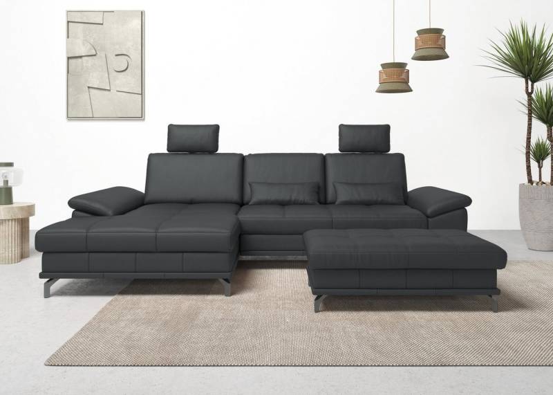 Places of Style Ecksofa Costello L-Form, mit Sitztiefenverstellung, Armteilverstellung und, 3 Nierenkissen, optional Bettfunktion und Bettkasten von Places of Style