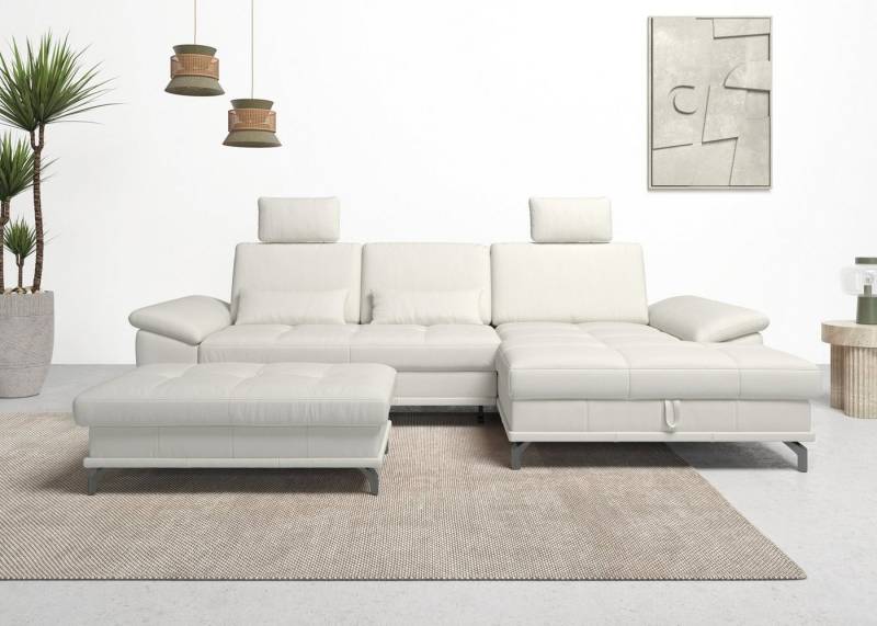 Places of Style Ecksofa Costello L-Form, mit Sitztiefenverstellung, Armteilverstellung und, 3 Nierenkissen, optional Bettfunktion und Bettkasten von Places of Style