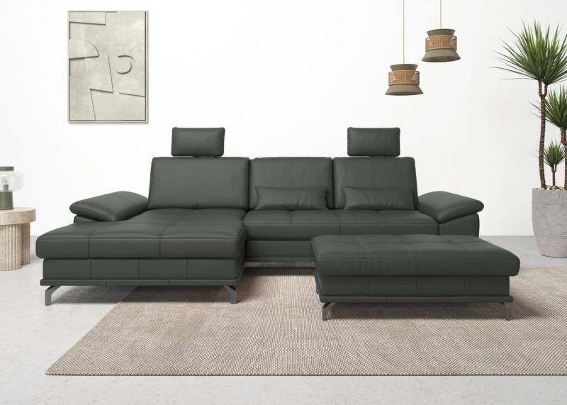 Places of Style Ecksofa Costello L-Form, mit Sitztiefenverstellung, Armteilverstellung und, 3 Nierenkissen, optional Bettfunktion und Bettkasten von Places of Style