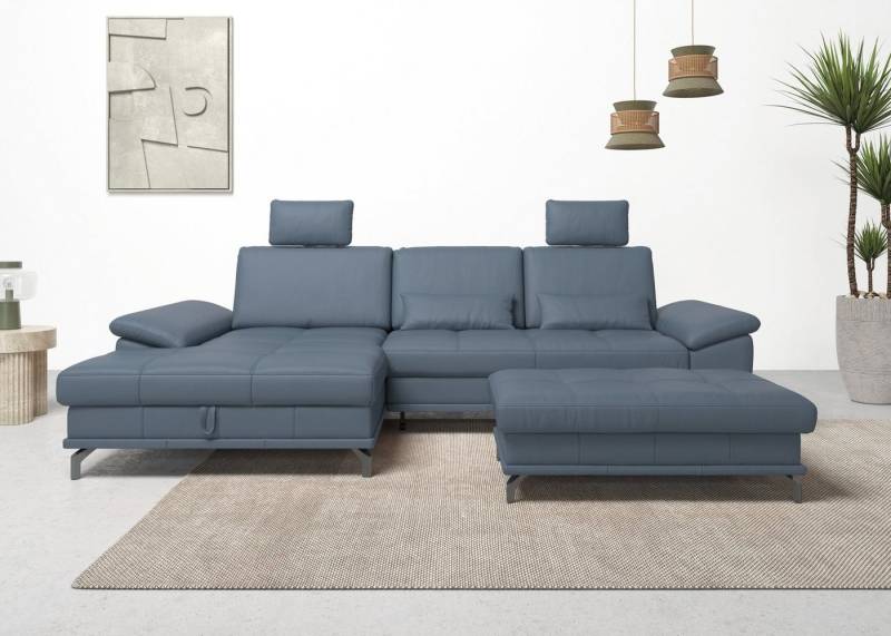 Places of Style Ecksofa Costello L-Form, mit Sitztiefenverstellung, Armteilverstellung und, 3 Nierenkissen, optional Bettfunktion und Bettkasten von Places of Style
