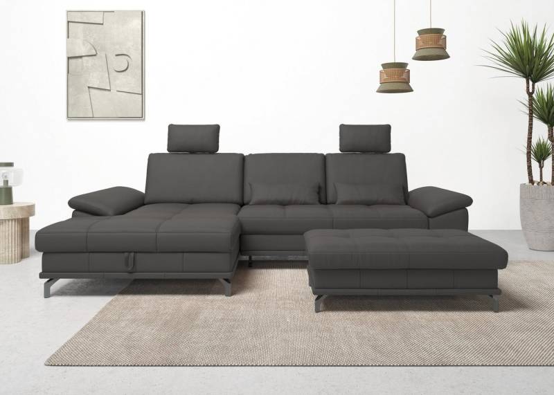 Places of Style Ecksofa Costello L-Form, mit Sitztiefenverstellung, Armteilverstellung und, 3 Nierenkissen, optional Bettfunktion und Bettkasten von Places of Style