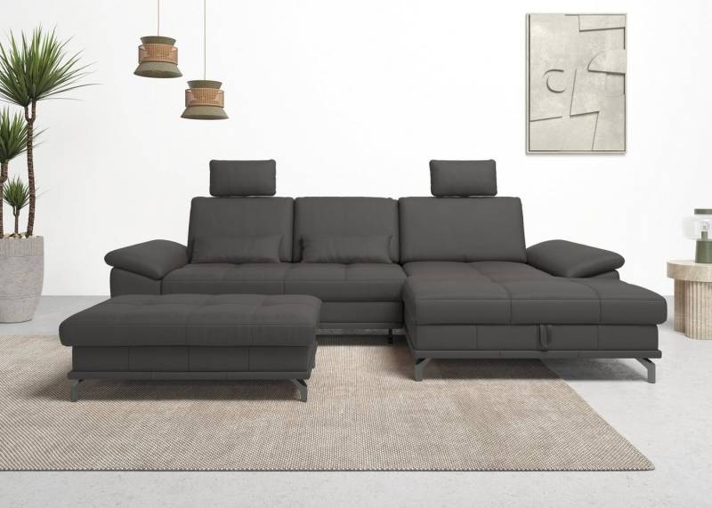 Places of Style Ecksofa Costello L-Form, mit Sitztiefenverstellung, Armteilverstellung und, 3 Nierenkissen, optional Bettfunktion und Bettkasten von Places of Style