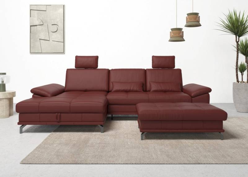 Places of Style Ecksofa Costello L-Form, mit Sitztiefenverstellung, Armteilverstellung und, 3 Nierenkissen, optional Bettfunktion und Bettkasten von Places of Style