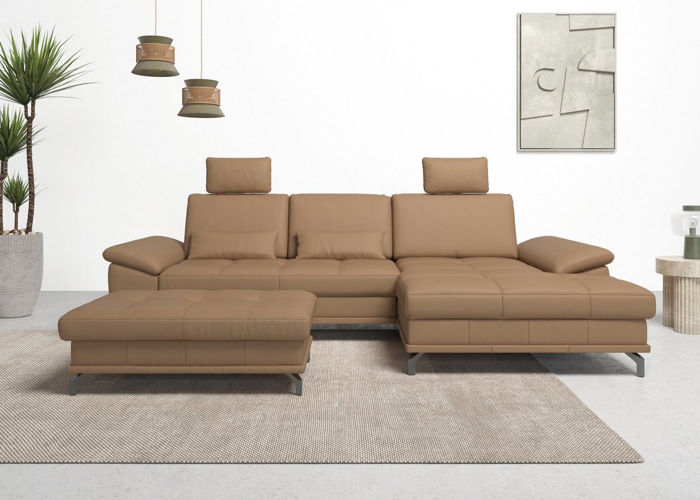 Places of Style Ecksofa Costello L-Form, mit Sitztiefenverstellung, Armteilverstellung und, 3 Nierenkissen, optional Bettfunktion und Bettkasten Places of Style Ecksofa Costello L-Form, mit Sitztiefenverstellung, Armteilverstellung und, 3 Nierenkissen, optional Bettfunktion und Bettkasten von Places of Style