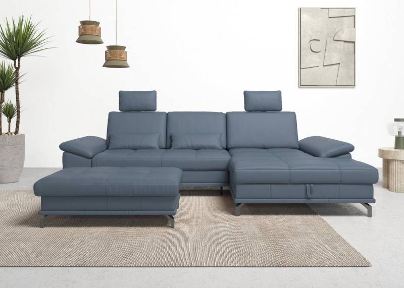 Places of Style Ecksofa Costello L-Form, mit Sitztiefenverstellung, Armteilverstellung und, 3 Nierenkissen, optional Bettfunktion und Bettkasten von Places of Style