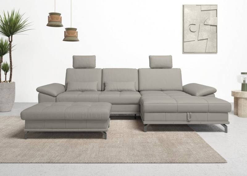 Places of Style Ecksofa Costello L-Form, mit Sitztiefenverstellung, Armteilverstellung und, 3 Nierenkissen, optional Bettfunktion und Bettkasten von Places of Style