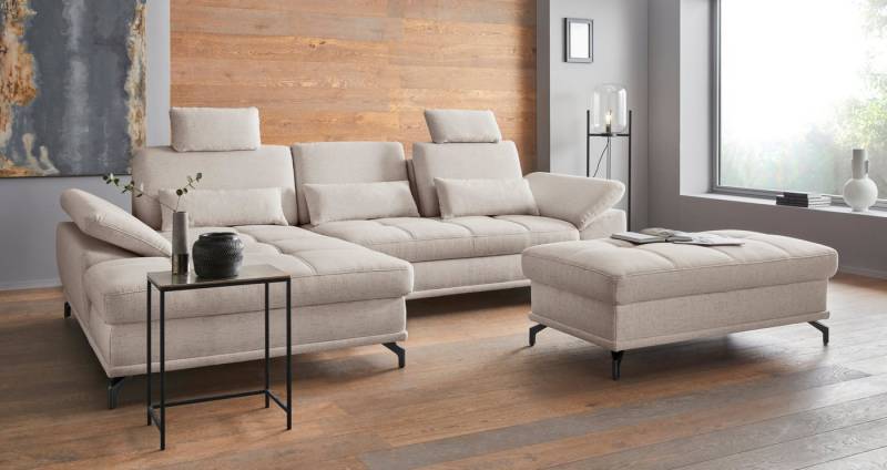 Places of Style Ecksofa Costello L-Form, mit Sitztiefenverstellung, Armteilverstellung und, 3 Nierenkissen, optional Bettfunktion und Bettkasten von Places of Style