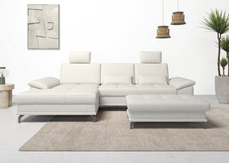Places of Style Ecksofa Costello L-Form, mit Sitztiefenverstellung, Armteilverstellung und, 3 Nierenkissen, optional Bettfunktion und Bettkasten von Places of Style