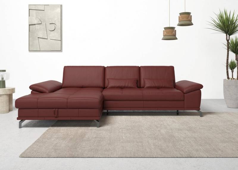 Places of Style Ecksofa Costello L-Form, mit Sitztiefenverstellung, Armteilverstellung und, 3 Nierenkissen, optional Bettfunktion und Bettkasten von Places of Style