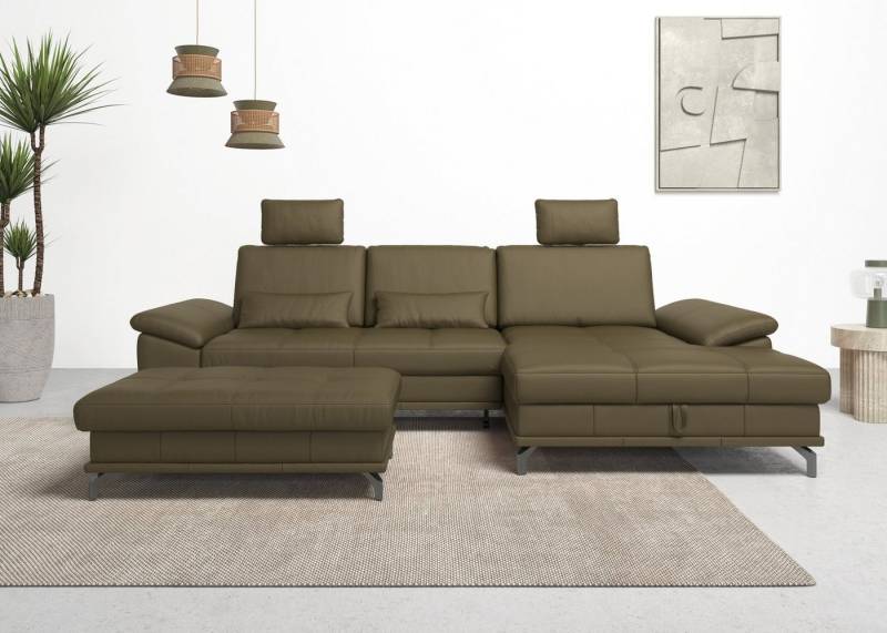 Places of Style Ecksofa Costello L-Form, mit Sitztiefenverstellung, Armteilverstellung und, 3 Nierenkissen, optional Bettfunktion und Bettkasten von Places of Style