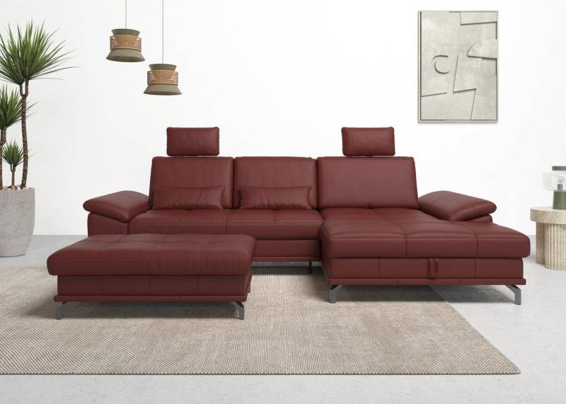 Places of Style Ecksofa Costello L-Form, mit Sitztiefenverstellung, Armteilverstellung und, 3 Nierenkissen, optional Bettfunktion und Bettkasten von Places of Style