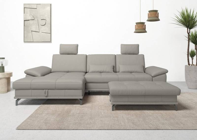 Places of Style Ecksofa Costello L-Form, mit Sitztiefenverstellung, Armteilverstellung und, 3 Nierenkissen, optional Bettfunktion und Bettkasten von Places of Style