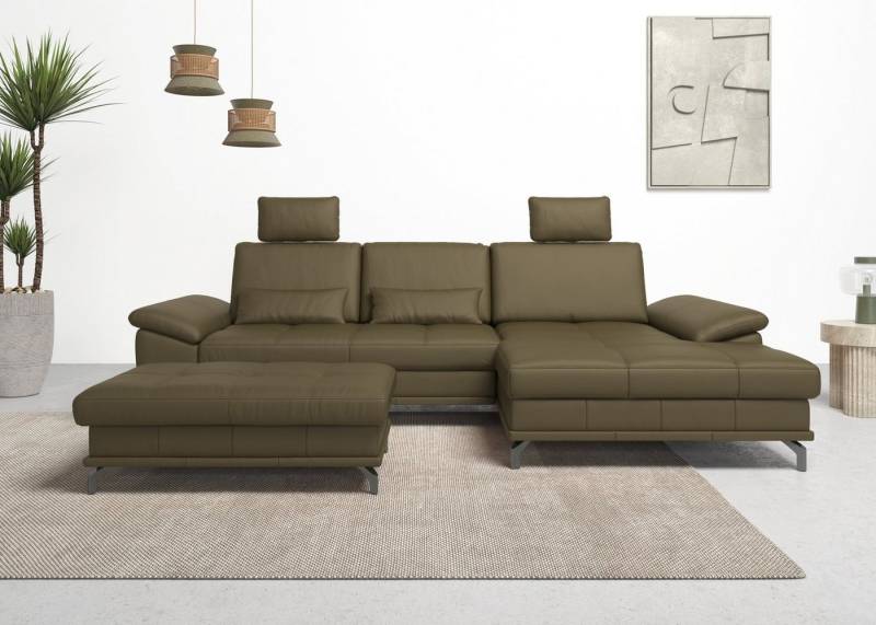 Places of Style Ecksofa Costello L-Form, mit Sitztiefenverstellung, Armteilverstellung und, 3 Nierenkissen, optional Bettfunktion und Bettkasten von Places of Style