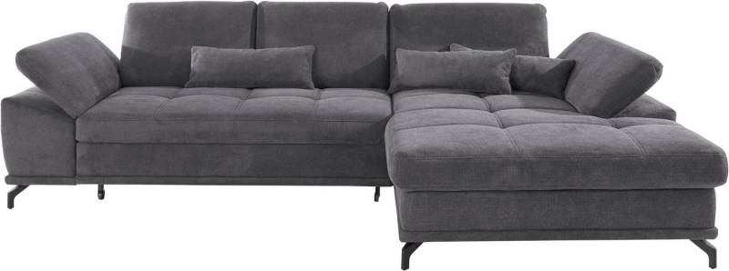 Places of Style Ecksofa Costello L-Form, mit Sitztiefenverstellung, Armteilverstellung und, 3 Nierenkissen, optional Bettfunktion und Bettkasten von Places of Style