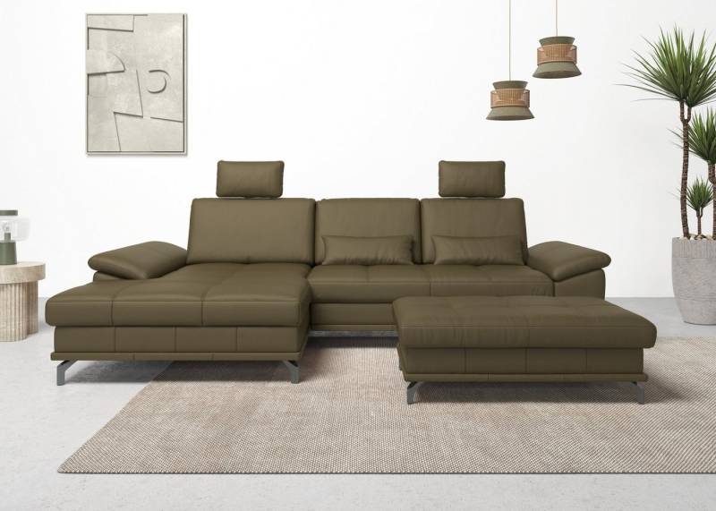 Places of Style Ecksofa Costello L-Form, mit Sitztiefenverstellung, Armteilverstellung und, 3 Nierenkissen, optional Bettfunktion und Bettkasten von Places of Style
