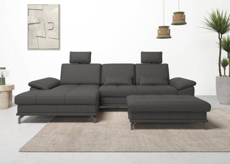 Places of Style Ecksofa Costello L-Form, mit Sitztiefenverstellung, Armteilverstellung und, 3 Nierenkissen, optional Bettfunktion und Bettkasten von Places of Style