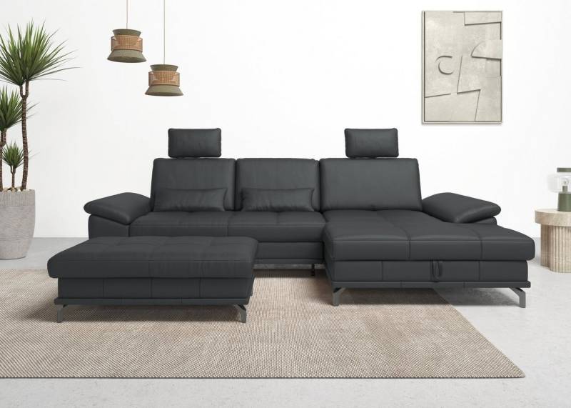 Places of Style Ecksofa Costello L-Form, mit Sitztiefenverstellung, Armteilverstellung und, 3 Nierenkissen, optional Bettfunktion und Bettkasten von Places of Style