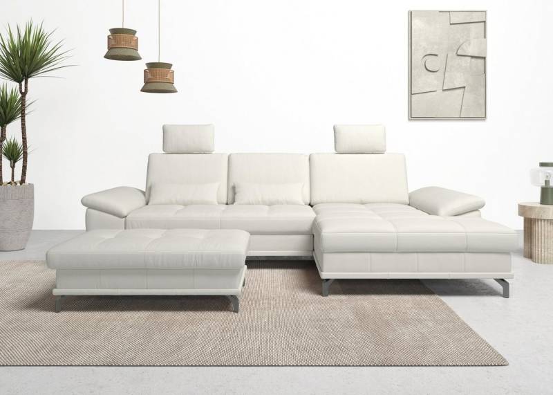 Places of Style Ecksofa Costello L-Form, mit Sitztiefenverstellung, Armteilverstellung und, 3 Nierenkissen, optional Bettfunktion und Bettkasten von Places of Style