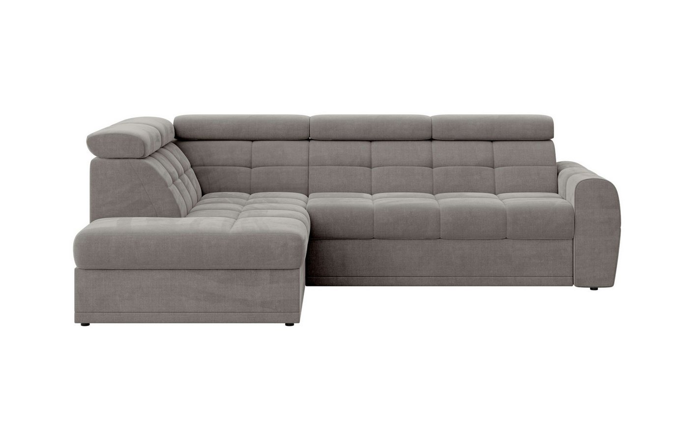 Places of Style Ecksofa FERMATA L-Form, ausziehbar zur Schlaffunktion, mit großem Bettkasten, mit verstellbaren Kopfstützen, moderne Steppung von Places of Style