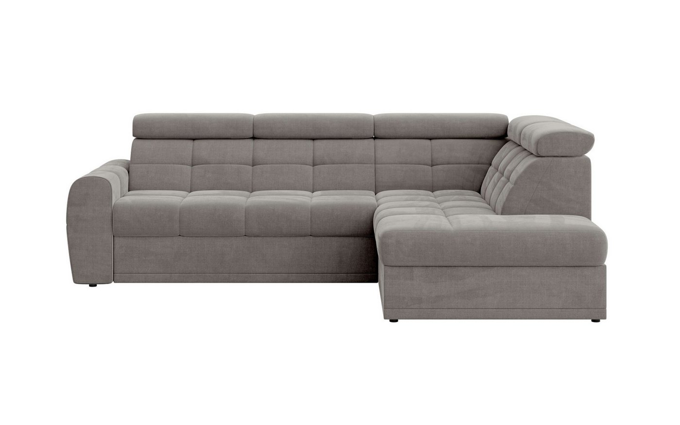 Places of Style Ecksofa FERMATA L-Form, ausziehbar zur Schlaffunktion, mit großem Bettkasten, mit verstellbaren Kopfstützen, moderne Steppung von Places of Style