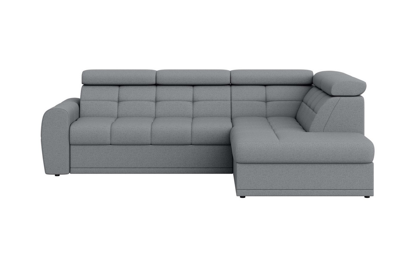 Places of Style Ecksofa FERMATA L-Form, ausziehbar zur Schlaffunktion, mit großem Bettkasten, mit verstellbaren Kopfstützen, moderne Steppung von Places of Style